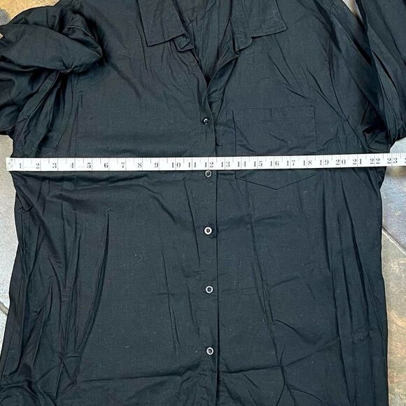 Women’s Black Long Sleeve Button Up Blouse XXL - Picture 6 of 11